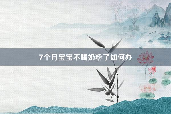 7个月宝宝不喝奶粉了如何办