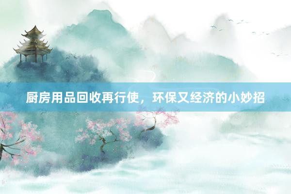 厨房用品回收再行使，环保又经济的小妙招
